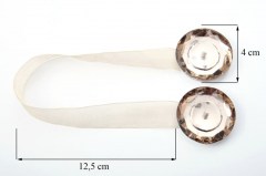 Ozdobná spona na závesy s magnetom - 19 Krystal Béžová